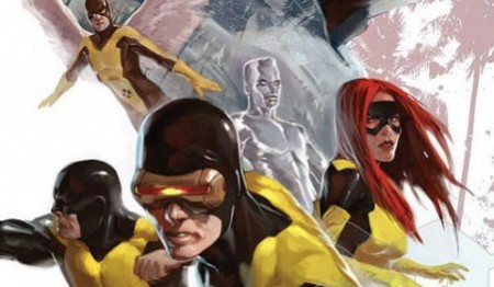Les super-héros de Stan Lee : Cyclope, Iceberg, Strange Girl, Angel et le Fauve.